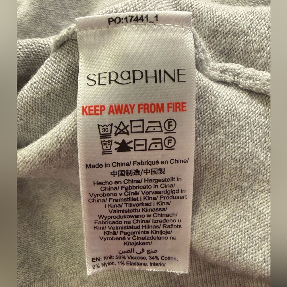 Seraphine Grey Knit Short Sleeve Cropped Maternity Postpartum Top - Picture 5 of 6